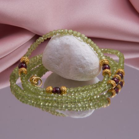 Echte Peridot Kette facettiert